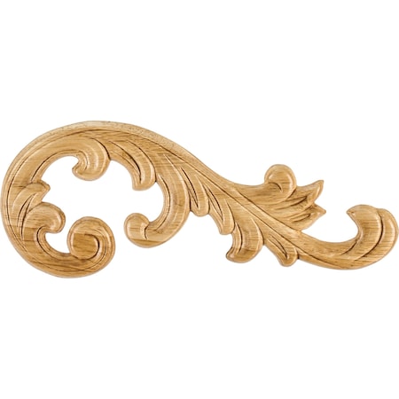 Hardware Resources 10-5/8" Wx5/16"Dx4-3/8"H Right Pressed Rubberwood Acanthus AppliquÃ© PAPL-11-RRW